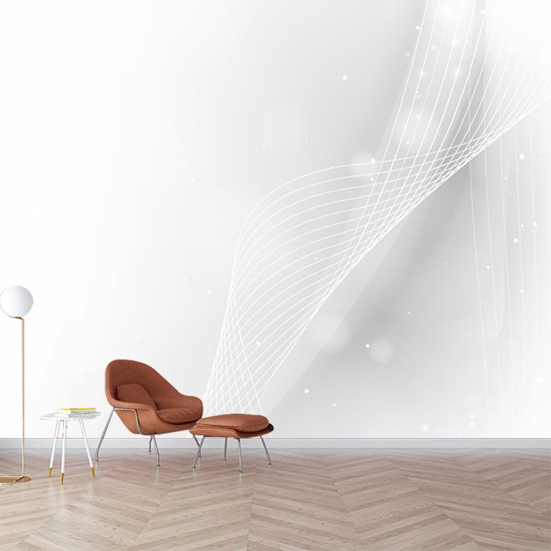 Calla Lily Abstract Wall Mural Minimalism Non-Woven Cloth Wall Art in Black and White