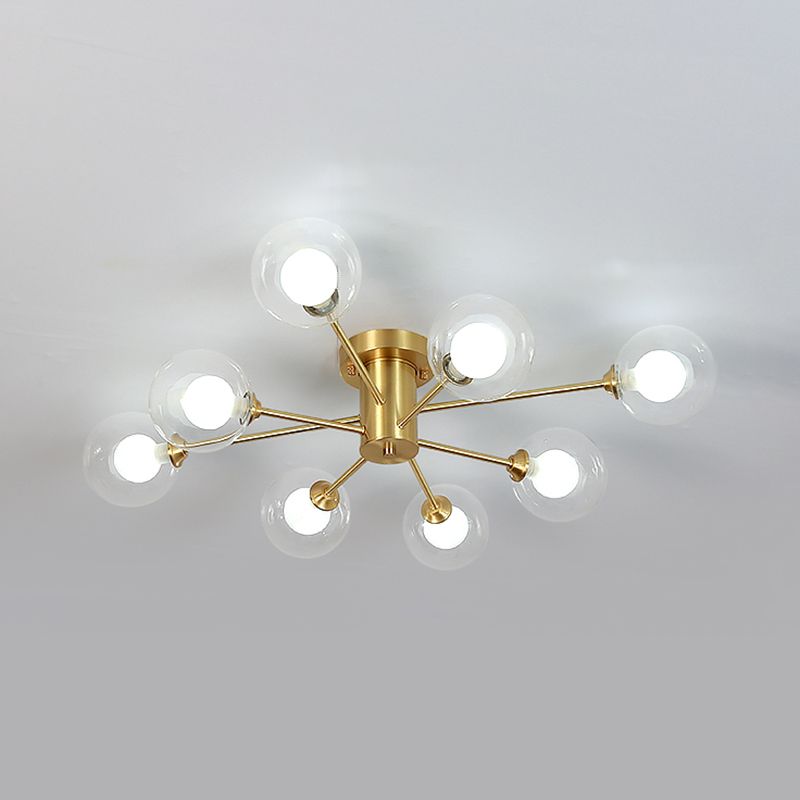 Nordic Style Ceiling Light Glass Shade Ball Shape Ceiling Lamp for Living Room