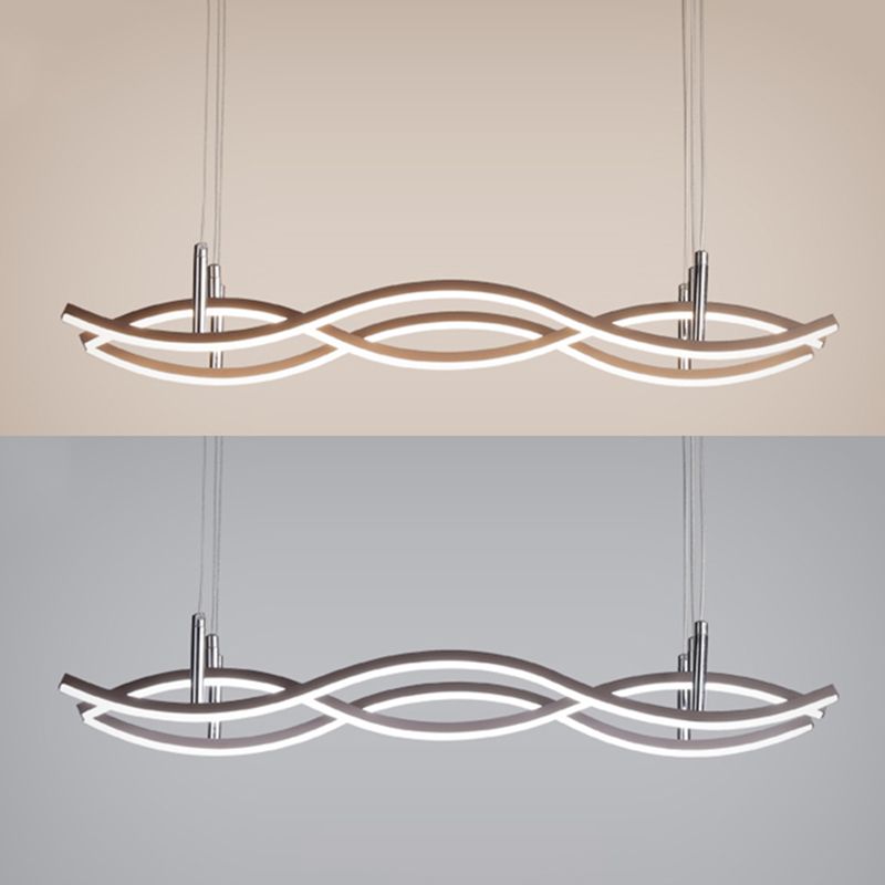 Contemporary Style Linear Shape Island Lighting Ideas Metal 3 Light Island Pendants