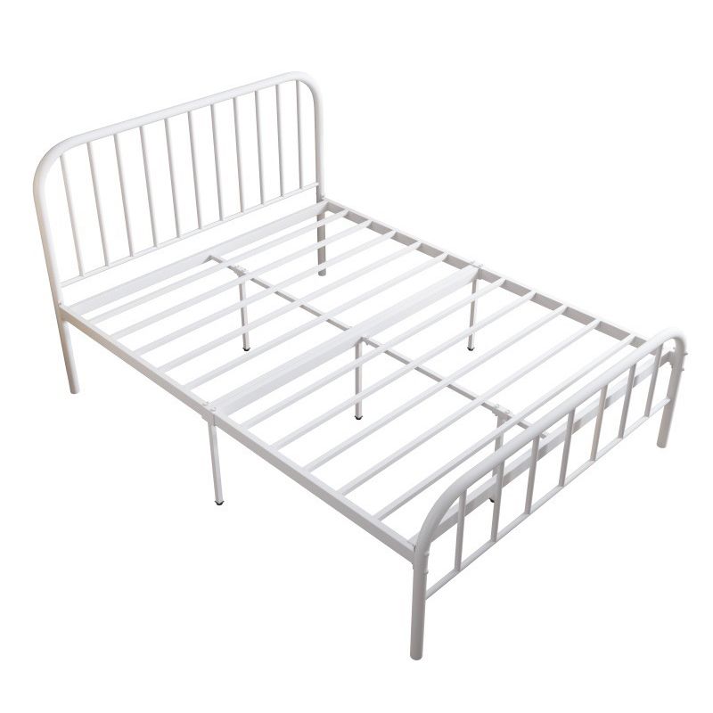 Contemporary Metal Slat with Headboard Rectangular with Metal Legs Slat Bed