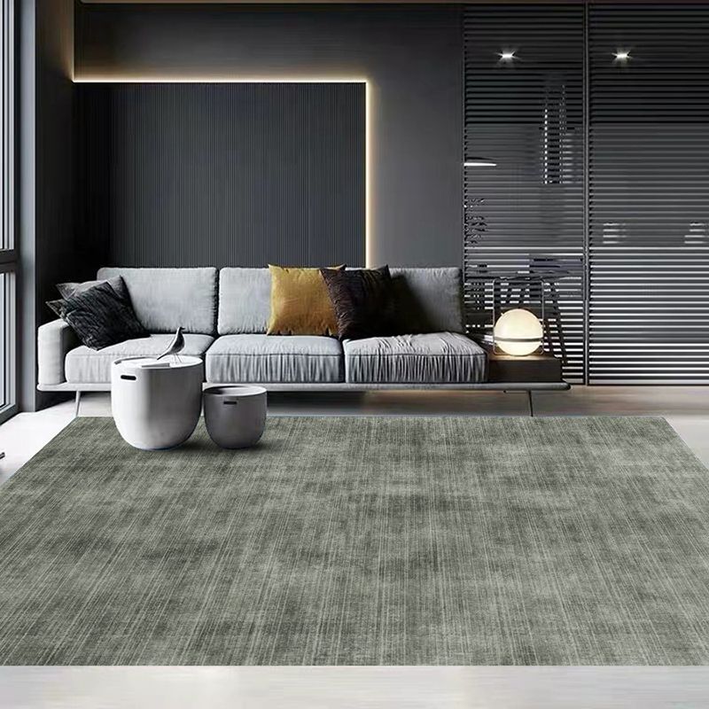 Dark Red Modern Rug Polyester Pure Color Rug Stain Resistant Rug for Living Room