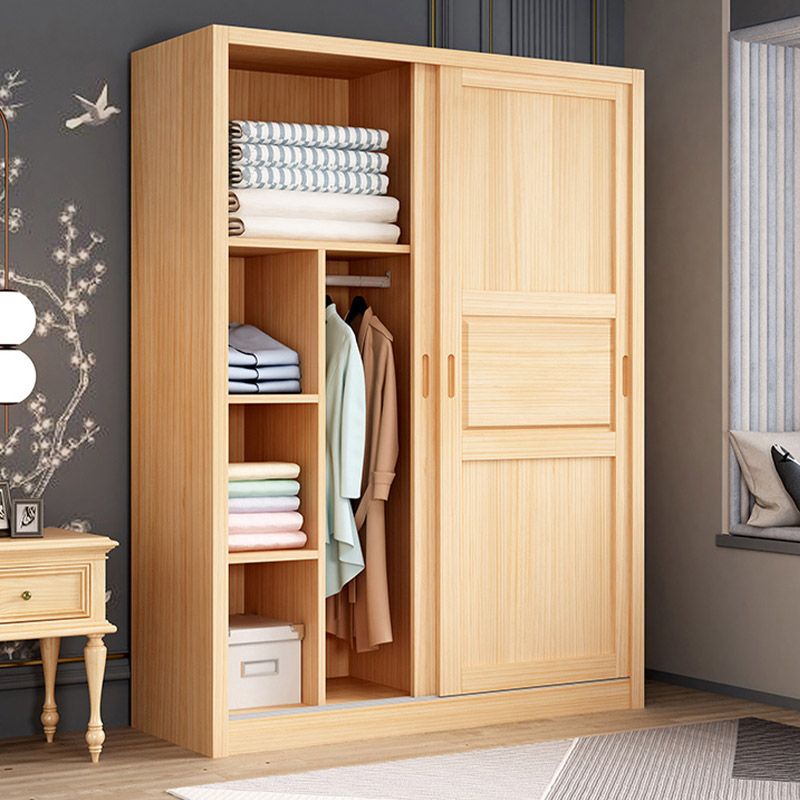 Modern Wardrobe Armoire Solid Wood Wardrobe Cabinet with Doors