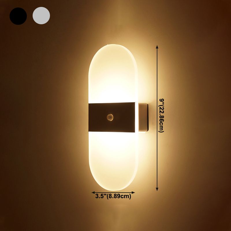 Luces de apliques de pared geométricos de estilo moderno 1 Lighting de montura de pared ligera en negro