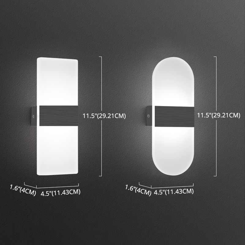 Lampada da parete per tonalità rettangolare in alluminio modernista Light Sconce a 1 luce per camera da letto