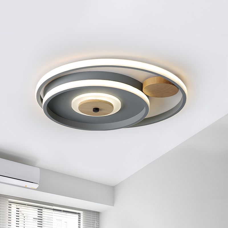 Multi-cirkel slaapkamer plafond armatuur acryl Nordic 16,5/20,5 inch brede LED inbouwlamp in grijs