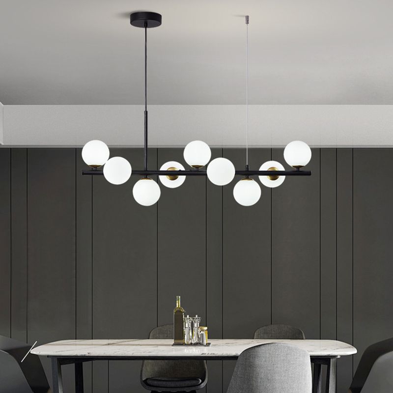 Round Island Chandelier Lights Contemporary Glass Chandelier Lighting Fixtures for Dining Table