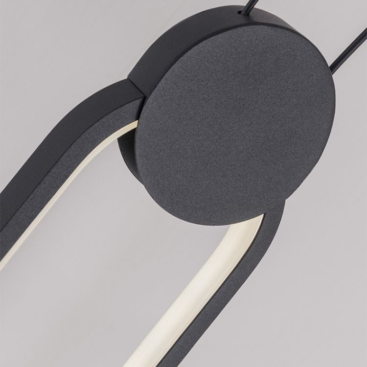 Forma de geometría de luz colgante de metal contemporáneo 1 accesorio de iluminación colgante de luz en negro