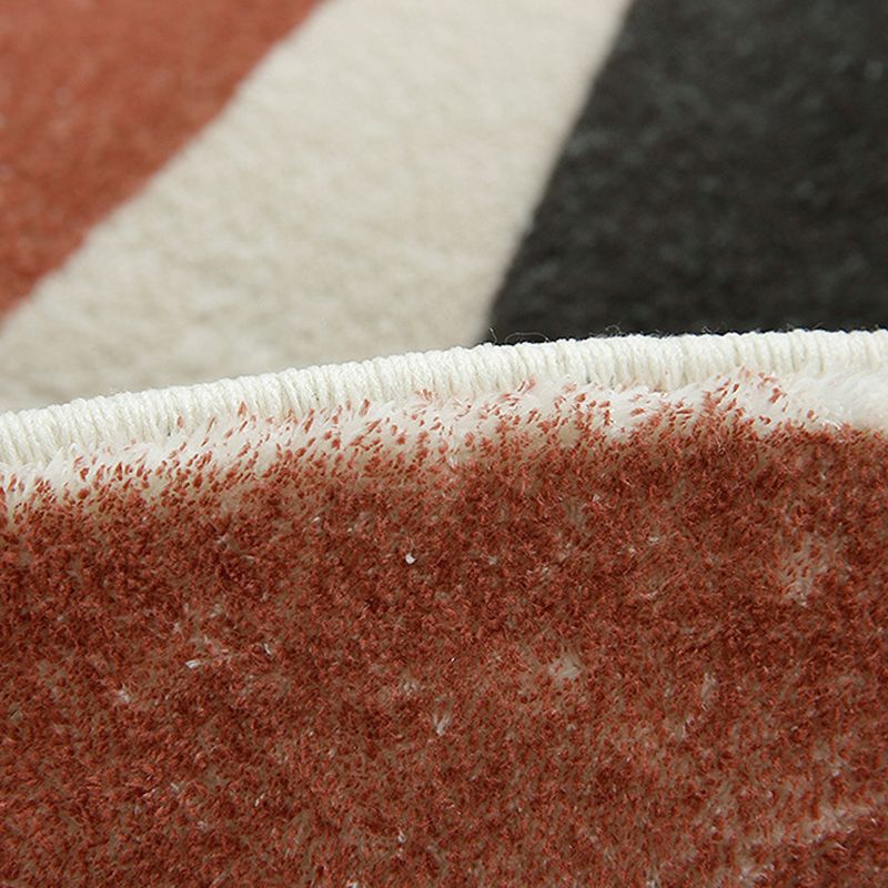 Dark Brown Modern Rug Polyester Color Block Area Rug Stain Resistant Rug for Drawing Room