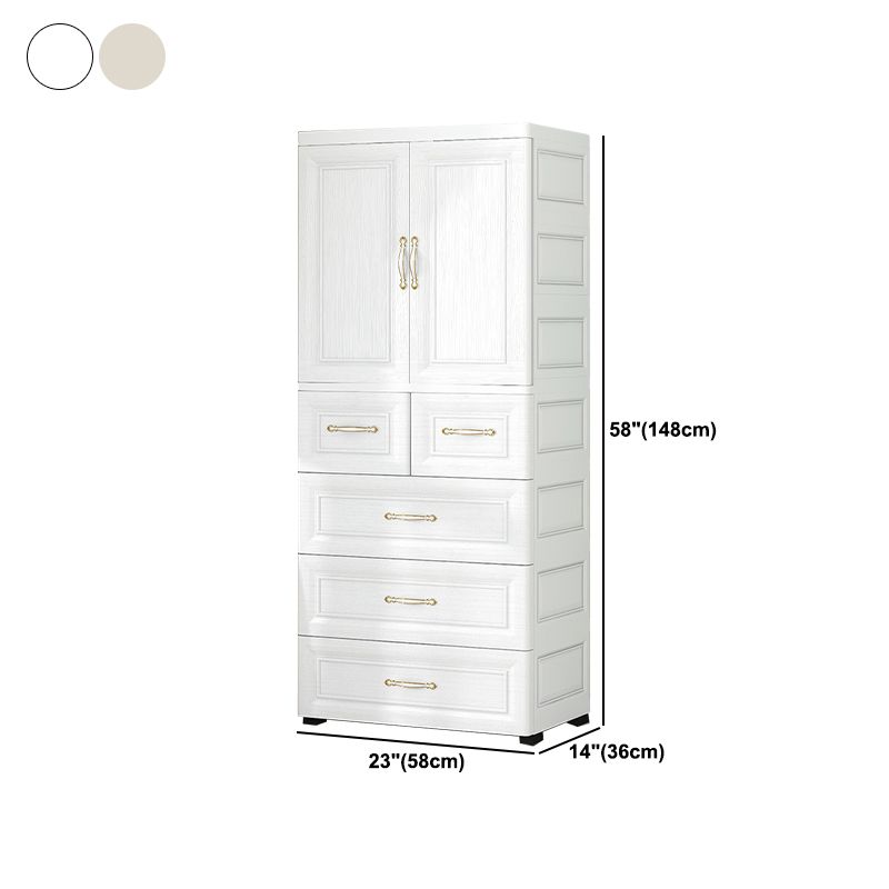 Modern Style Plastic Wardrobe Cloth Rod Included Wardrobe Closet