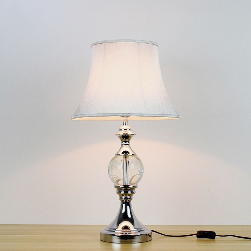 1 Head Study Task Lighting Modern White Reading Book Light with Bell Fabric Shade