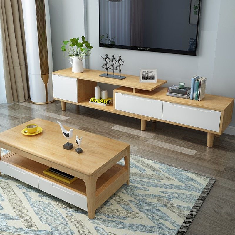 23.62 inch Wide Scandinavian Style Coffee Cocktail Table Solid Wood Coffee Table