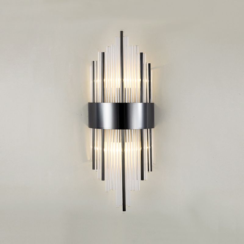 Moderne Metallwandlicht Geometrische 2 Lichter Wandleuchten mit Kristall für Schlafzimmer