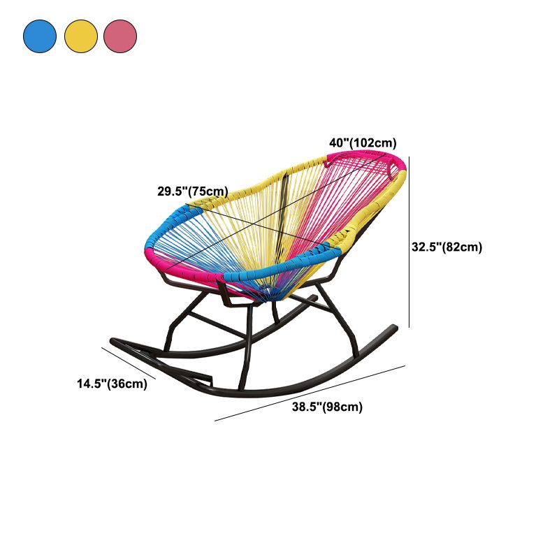 Contemporary Rocking Chair Woven Rope Rocking Accent Chair for Porch