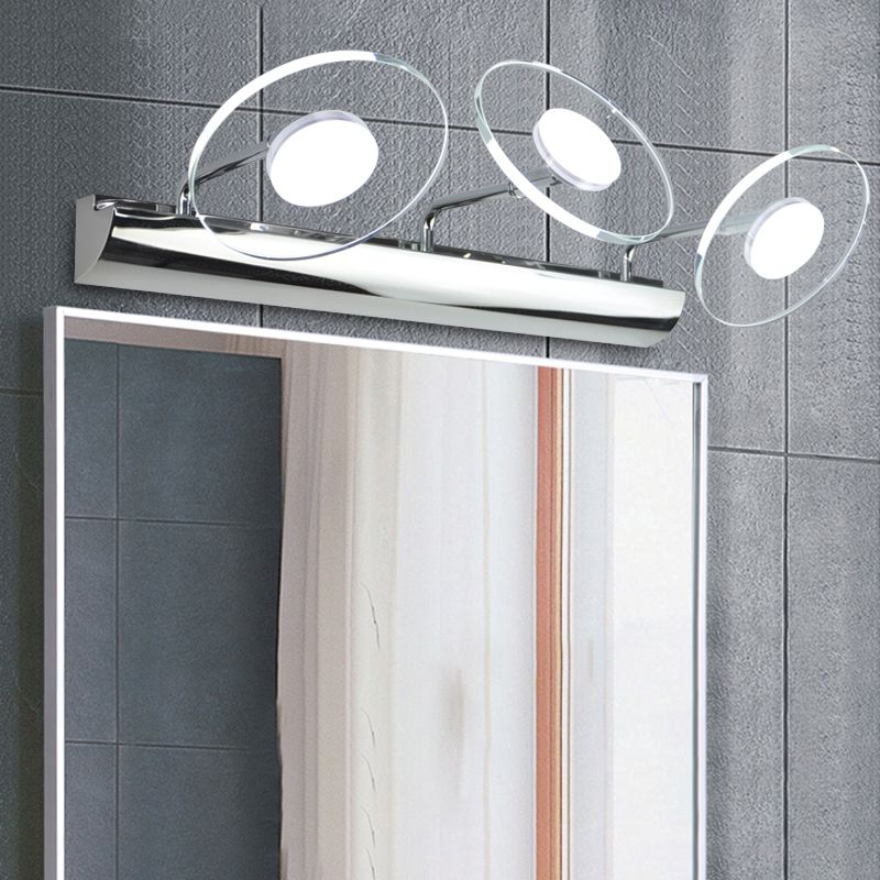 Modern Style Round LED Wall Lamps Clear Crystal Multi-Light Mirror Wall Lighting Ideas