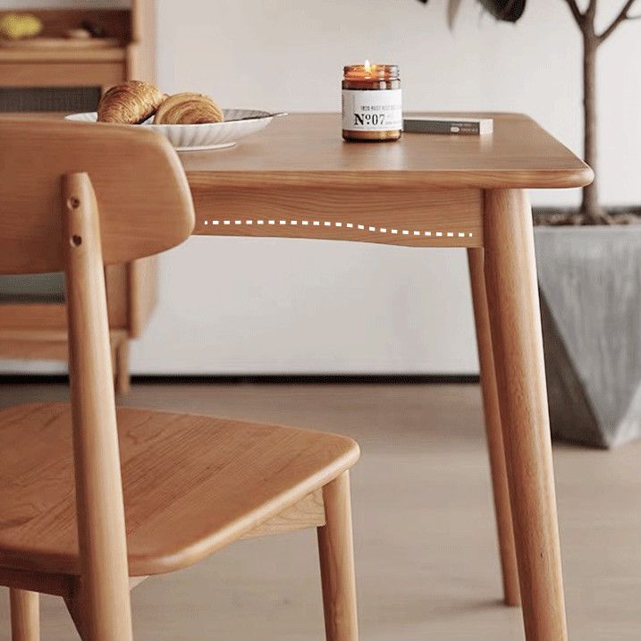 Mesa de comedor de 4 patas de estilo moderno, colección de comedor de madera maciza para interiores