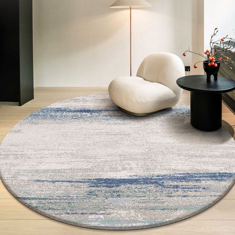Grey Tie-Dye Print Area Carpet Modern Polyester Area Rug Easy Care Washable Rug for Home Decor
