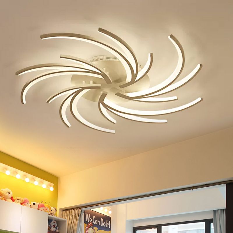 Lampe encastrée à tourbillon moderne en acrylique, 3/4/5 lumières, plafonnier de chambre à coucher blanc chaud/blanc
