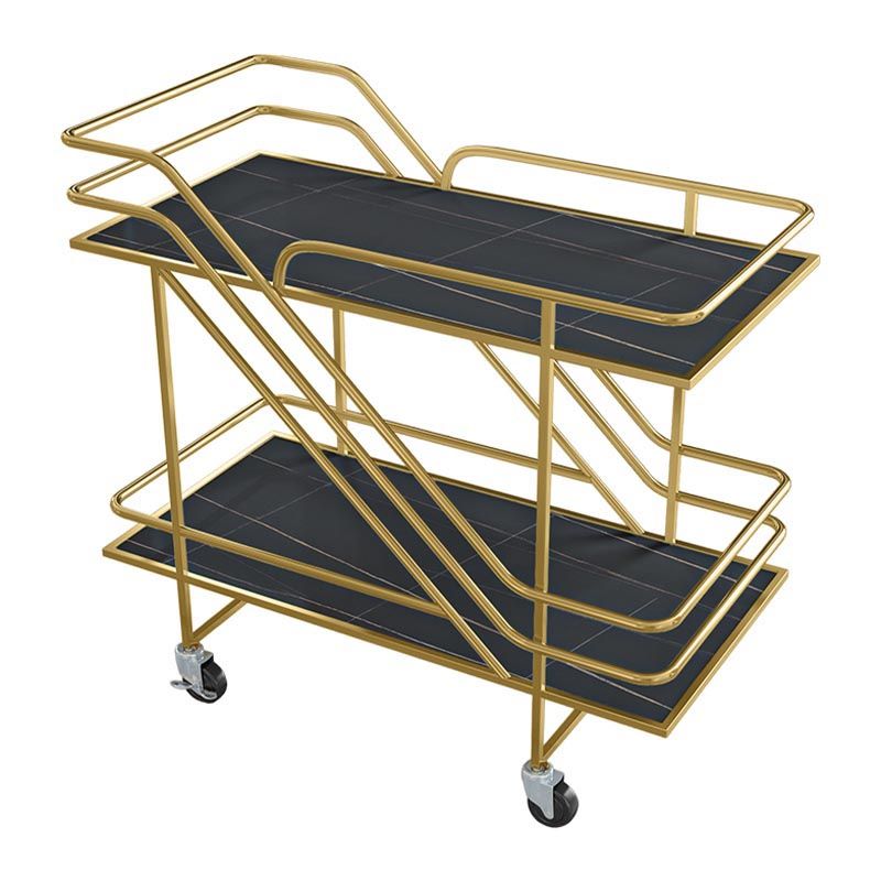 Contemporary Metal Prep Table 32.68"H Rolling Prep Table for Dining Room