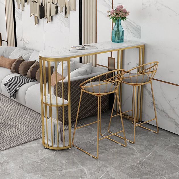 1/3 Pieces Oval Bar Stool and Table Set Glam Table and Stool Set