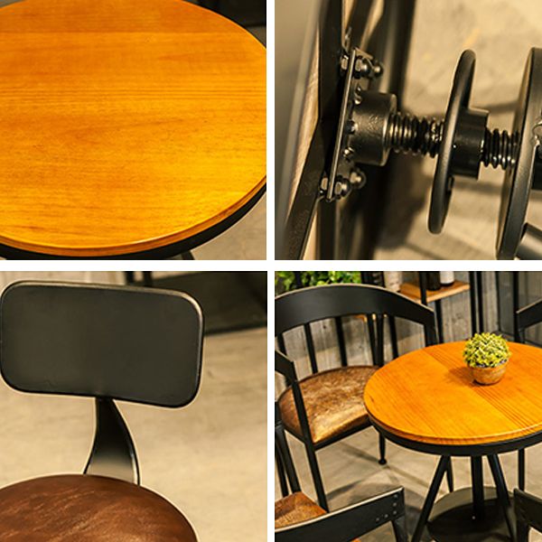 Modern 1/3/4/5 Pieces Dining Set Round Pine Wood Dining Table for Home