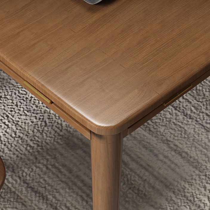 Modern Style Rubberwood Dinner Table Round Drop-Leaf Table for Home Use
