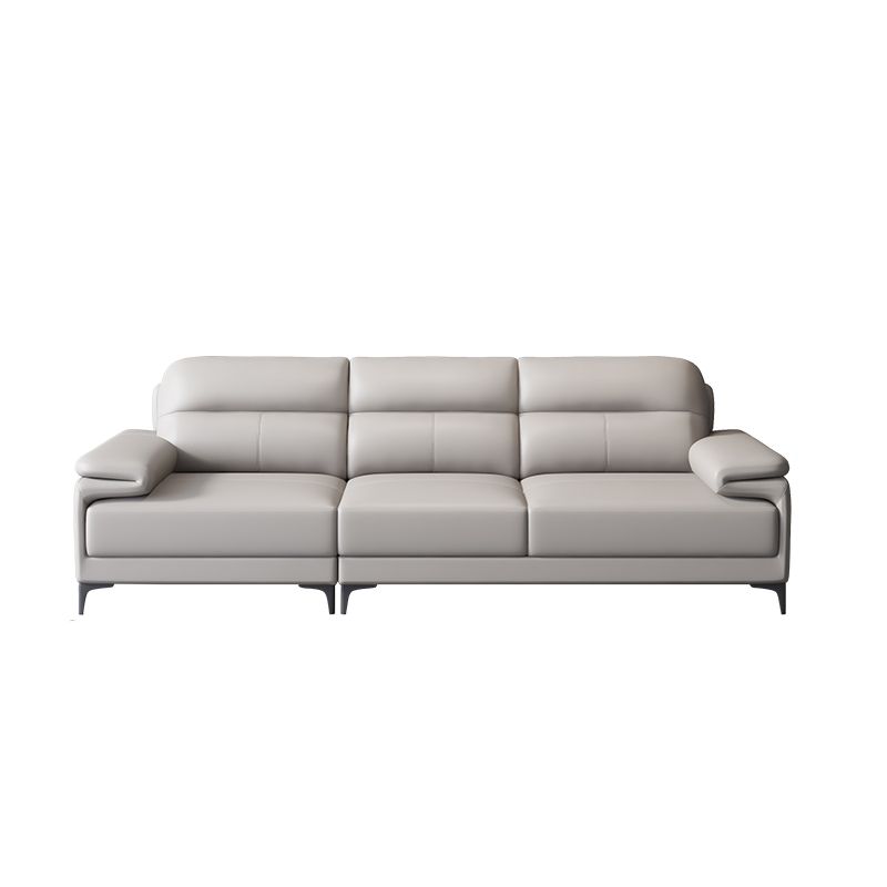 Contemporary Light Grey Sofa with Pillow Top Arm for Apartment 35.43"