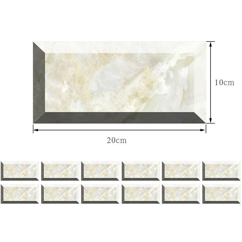 Smooth Removable Wallpaper Panels Rural Faux 3D Brick Wall Decor for Bathroom (12 Pcs)