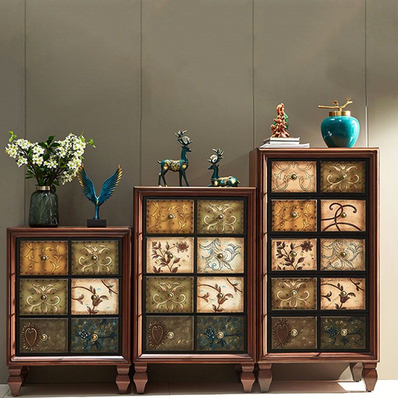 Traditional Solid Wood Storage Chest Bedroom Chest in Brown with Drawers