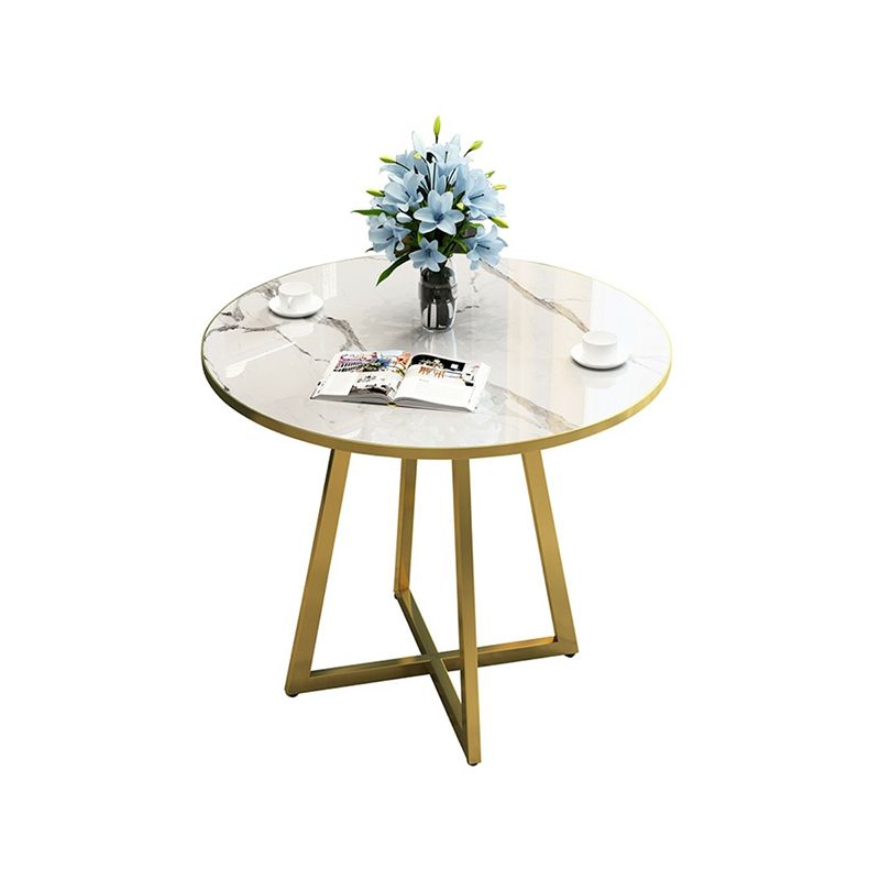 Mesa interior redonda de lujo tradicional de metal, mesa de madera fabricada con base de trineo