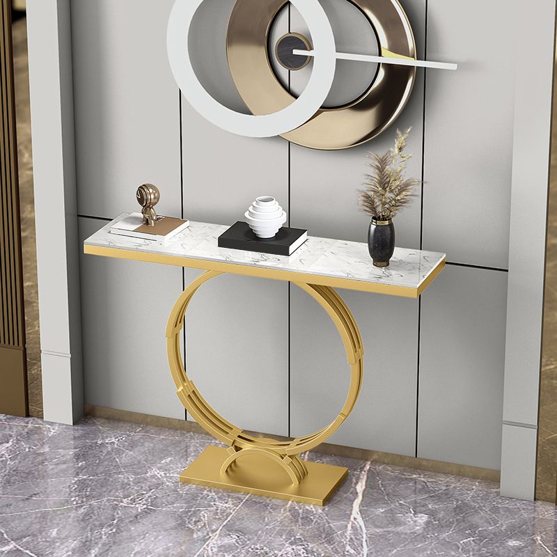 11.81" W Glam Rectangle Console Accent Table Antique Finish Console Sofa Table