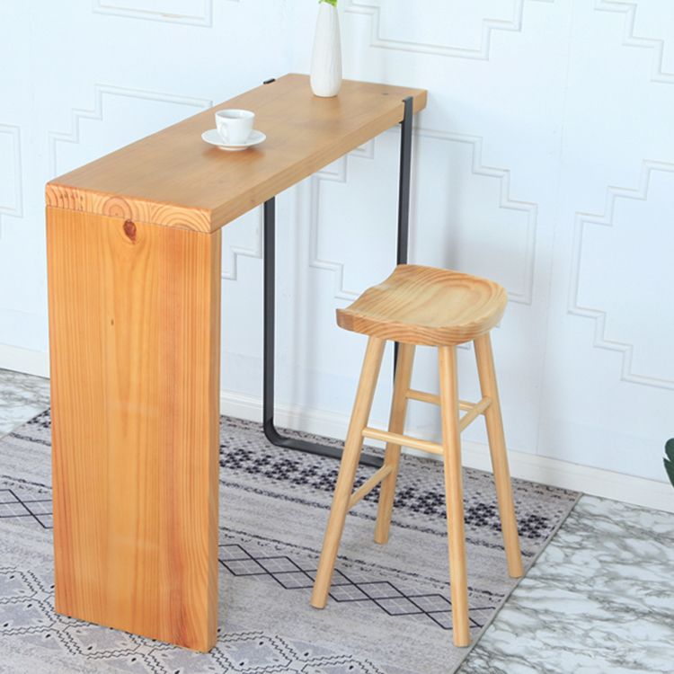 Contemporary Solid Wood Barstool Coffee Shop Bar Stool with Pedal
