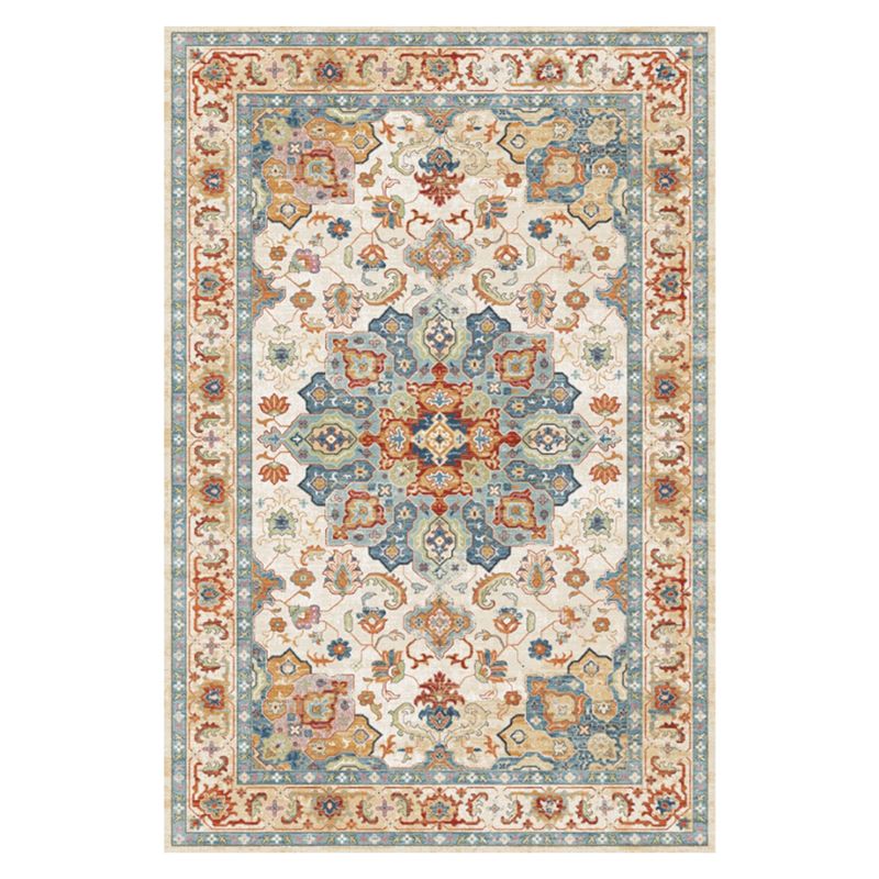 Shabby Chic Ethnic Printed Rug Color Mixed Polyester Area Carpet Stain Resistant Rug for Living Room