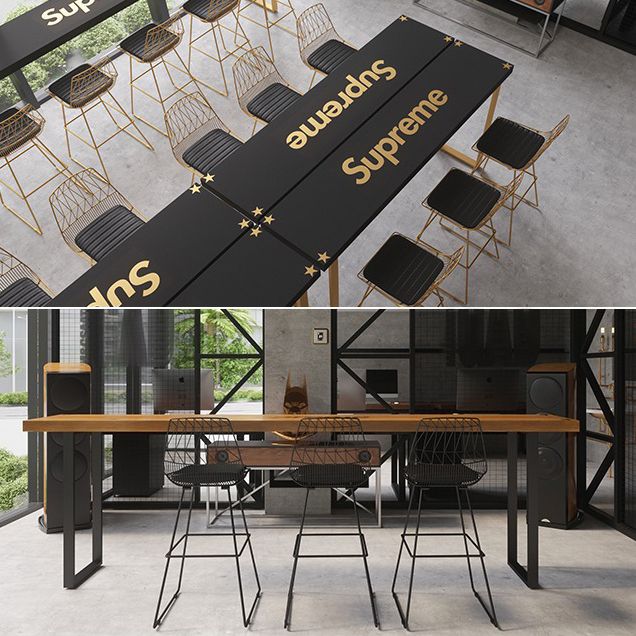 Glam Iron Upholstered Bar Stool Armless Backrest Stool for Bristol