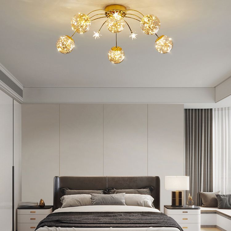 Contemporánea de lámpara de altura de la esfera de la esfera de la luz de vidrio de montura de vidrio en oro