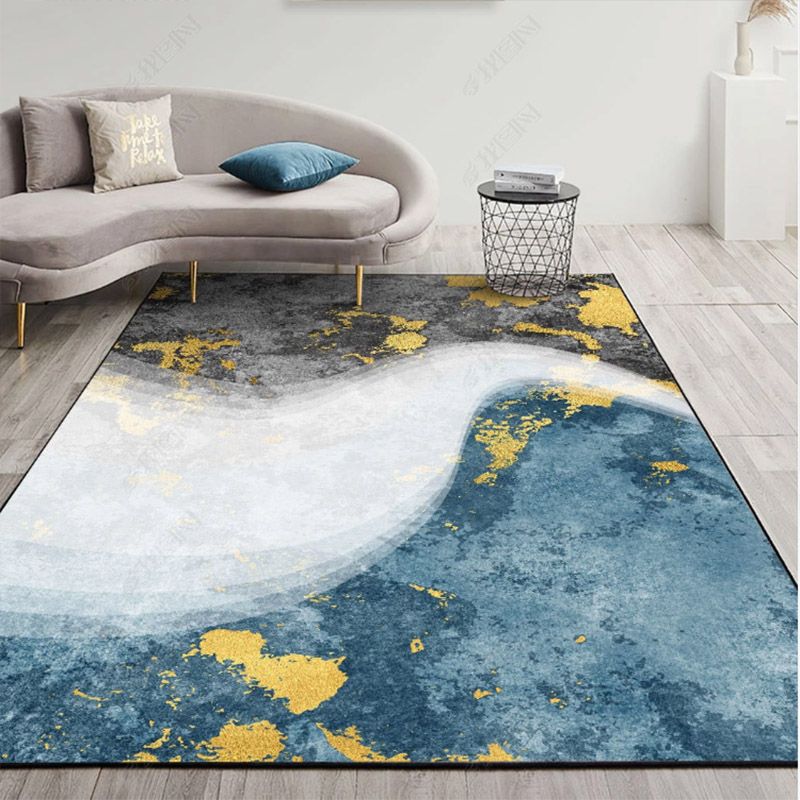 Meerkleurig luxe binnentapijt, polyester, abstracte print, antislip rugtapijt voor woondecoratie
