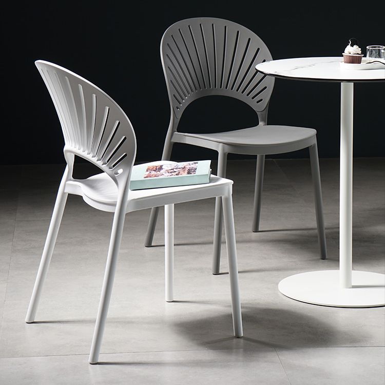 Sillas de comedor de estilo moderno, sillas laterales sin brazos de plástico para cocina