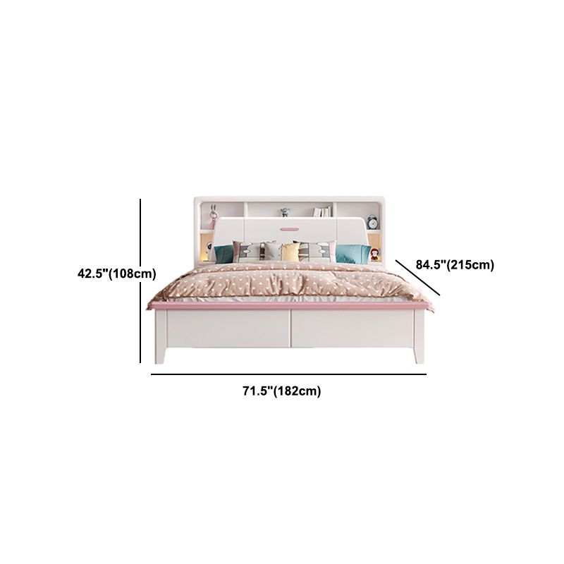 Modern Wood Bed Frame Bookcase Included Standard Bed for Bedroom