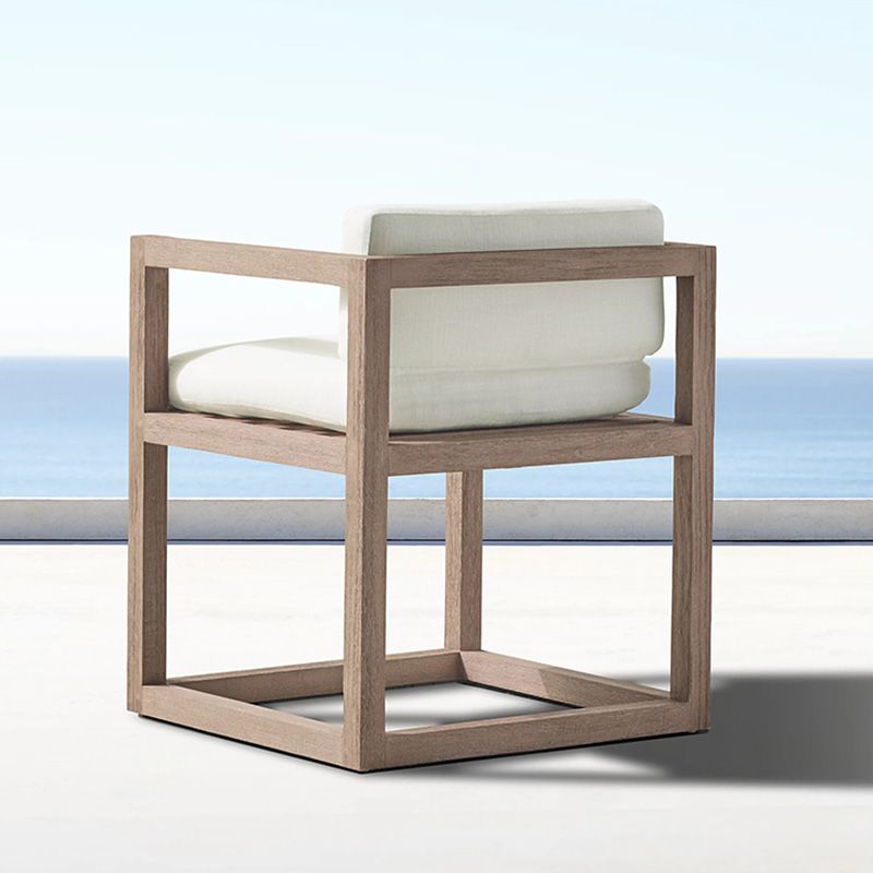 Solid Wood Patio Dining Chair in Brown Modern Upholstered Chairs