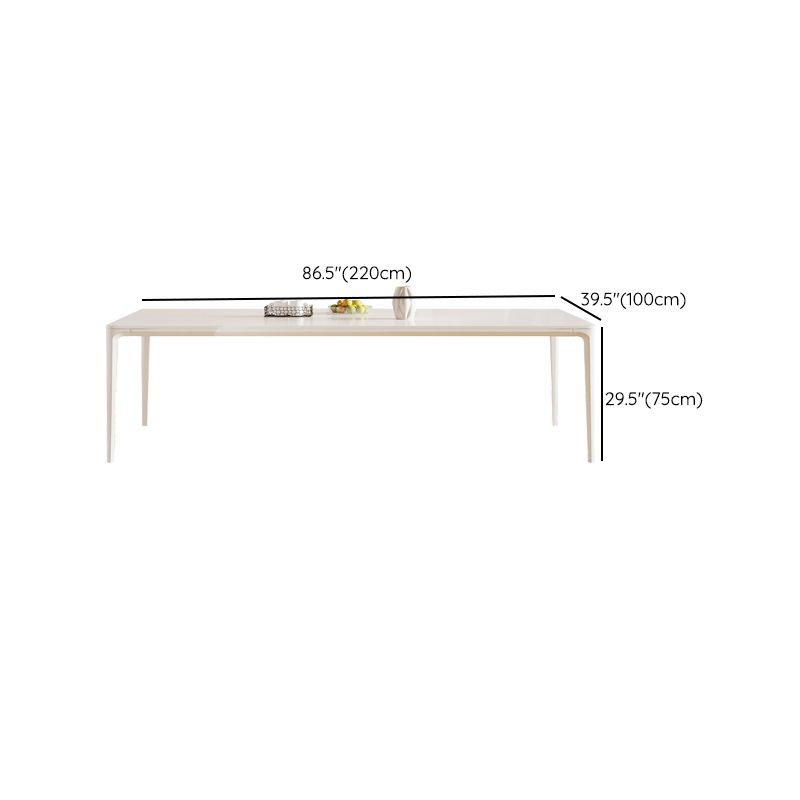 Modern 1/3/4/5/7 Pieces Dining Table Set Stone Rectangle Furniture in White
