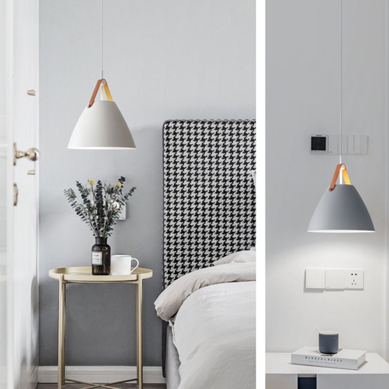 Apparecchio conico a ciondolo a ciondolo lampada a sospensione in metallo minimalista per sala da pranzo