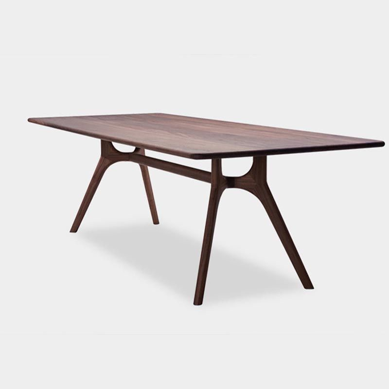 Rectangle Simplicity Dining Table Fixed Table with Solid Wood