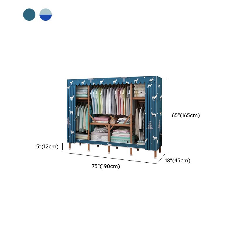 Metal Wardrobe Armoire with Legs Modern Wardrobe Closet with Shelves