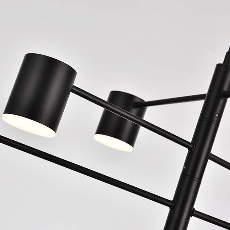 Black Sputnik Pendant Lighting Fixture Modern Style LED Metal Hanging Chandelier