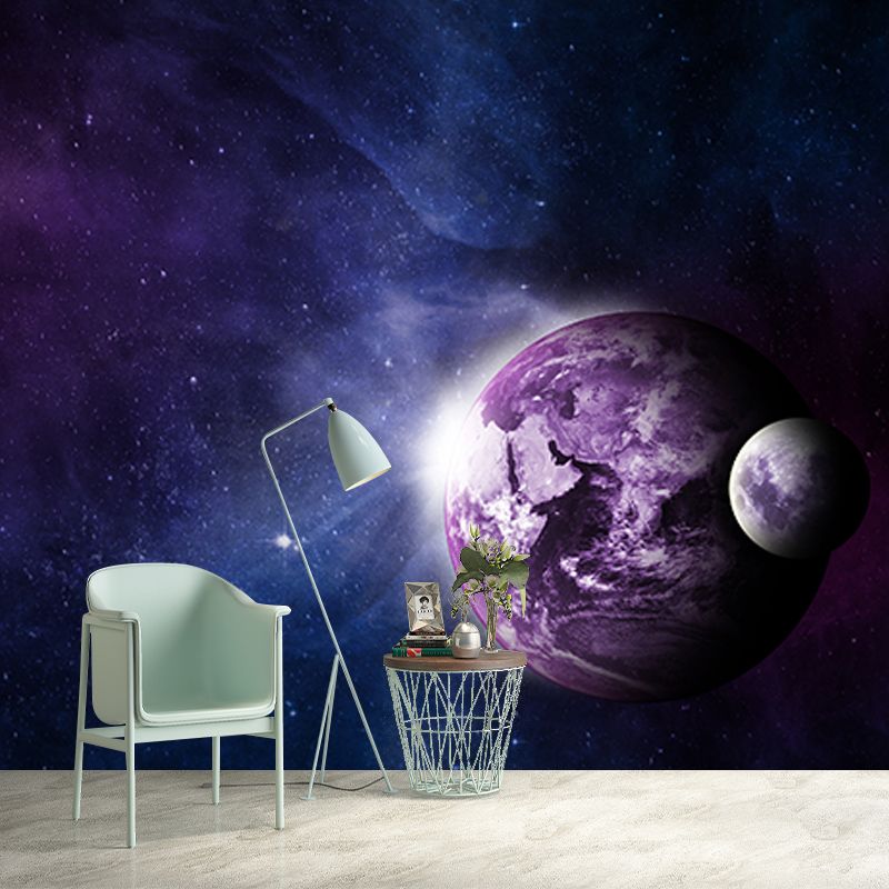 Space Galaxy Mildew Resistant Mural Wallpaper Sleeping Room Wall Mural