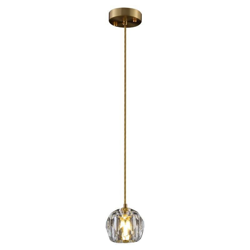 Kopergoudhangende lamp in moderne artistieke stijl kristallen geometrische hanglamp voor eetkamer