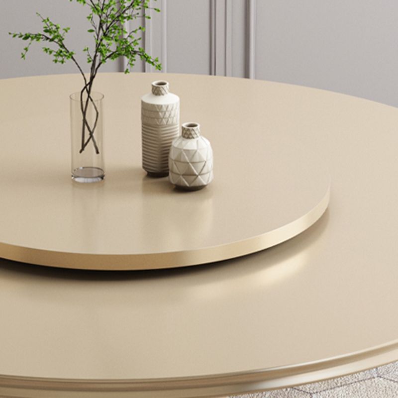 Contemporary 1/2/5/6/7 Pieces Furniture Round Solid Wood Dining Set in Brown
