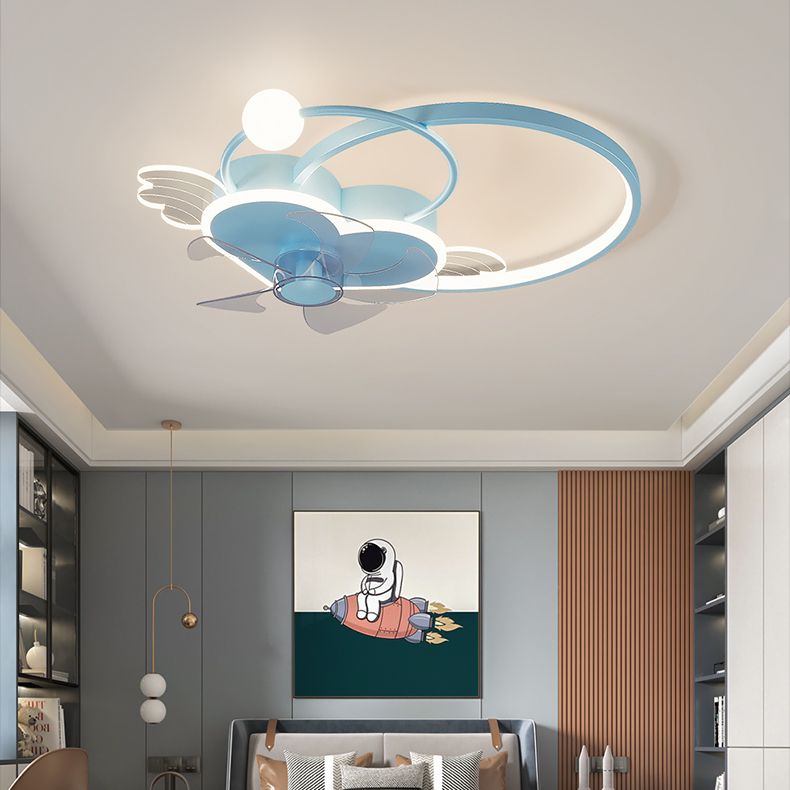 Heart and Halo en forma de techo en forma de anillo Cartoon acrílico LED LED Semi Flush Light