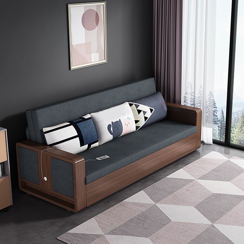 31" Wide Contemporary Sleeper Sofa Futon Gray Pillow Included Sleeper Sofa