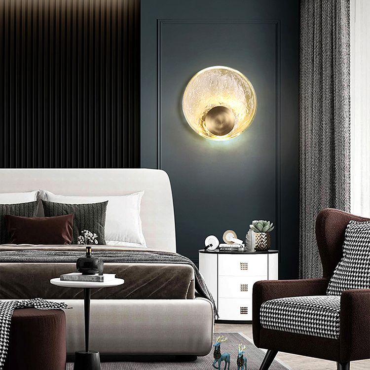 Crystal Ideas de iluminación de pared de 1 luces Round Clear Modern Style Lighting Lights Lights