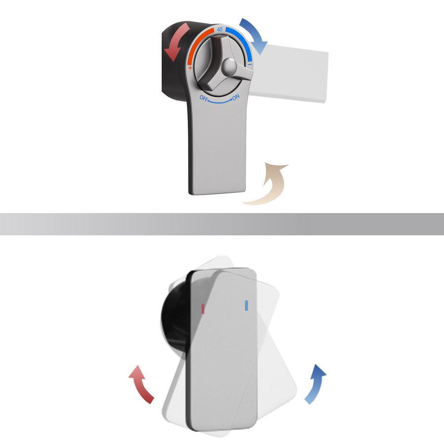 Modern Plain Shower Trim Temperature Control Slide Bar Included Shower System